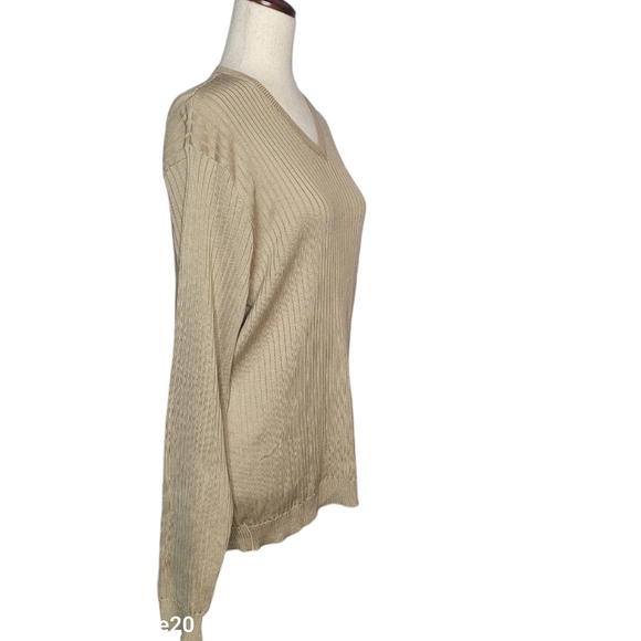 NWOT Ralph Lauren Purple Label Silk Ribbed Sweater Size Large - Picture 2 of 12